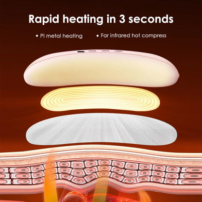 Heated Massage Warming Palace Belt Electric Period Cramp Massager for Menstrual Waist Stomach Abdominal Vibrating Heating Pad