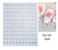 1pcs Golden 3D Metal Laser Starburst Nail Stickers Vibrant Y2K Nail Art Decorations for Manicure French Nail Art and DIY Nail