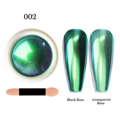 12-Color Glitter Magic Mirror Nail Powder Chameleon Aurora Pigments Multi-Chrome Shift Pigment Iridescent Rainbow Holo Nail Art*