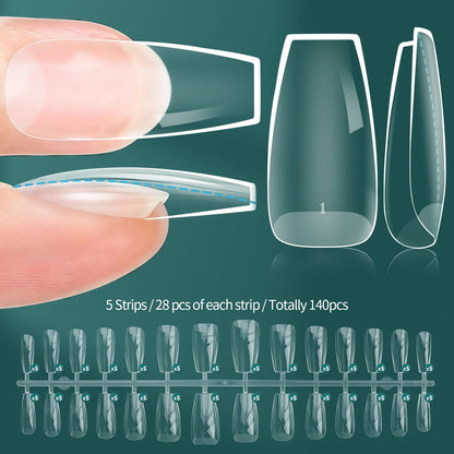 Nailpop Instant Apex Nail Tips Pro Grade Thick False Nails Salon Quality Acrylic Extensions Durable DIY Nail Supplies 140/150pcs