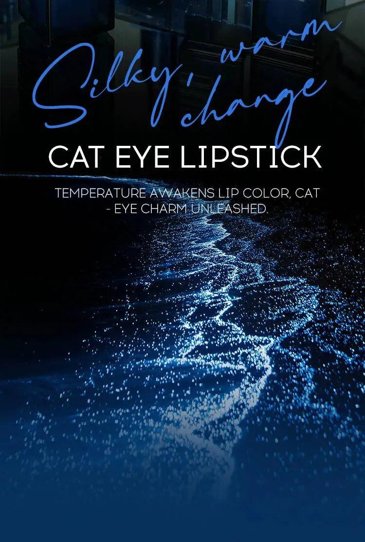 MLSMILE New Upgrade Cat Eye Temperature Change Thousands Of Colors Fine Glitter Non-Stick Cup Color Changing Lipstick