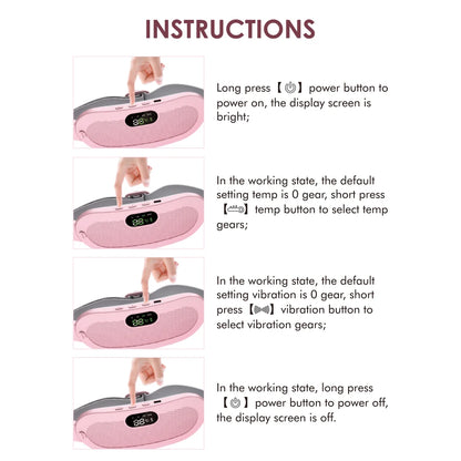 Heated Massage Warming Palace Belt Electric Period Cramp Massager for Menstrual Waist Stomach Abdominal Vibrating Heating Pad