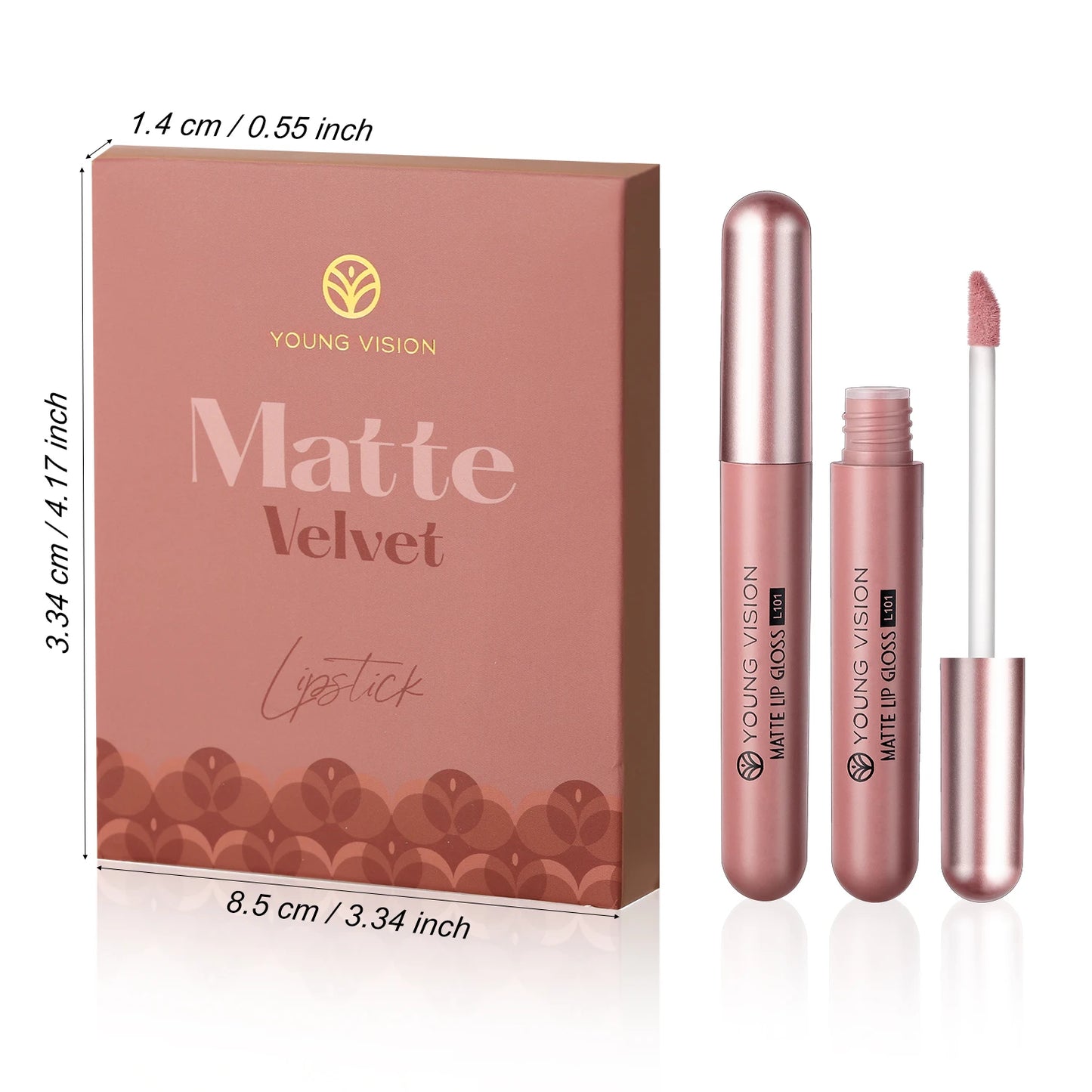 YOUNG VISION 6Pcs/Set Matte Velvet Lipgloss Waterproof Long-Lasting Liquid Lipstick for Flawless Makeup