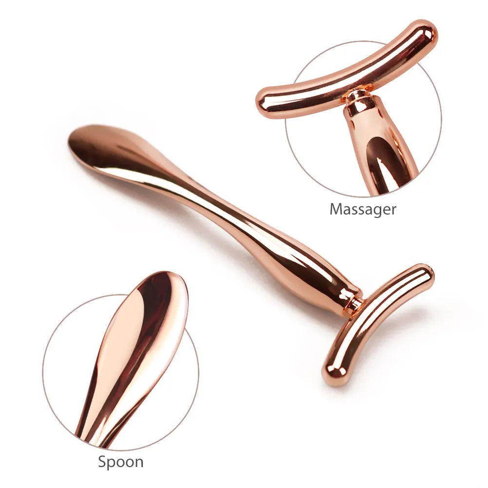 2in 1 Face Eye Massage Stick Eye Cream Applicator for Anti Wrinkle Dark Circles Facial Lifting Mixing Spatulas Scoop Mini Spoon