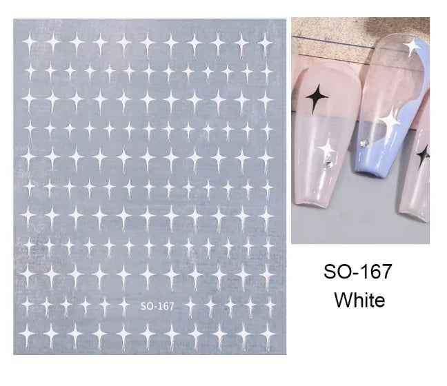 1pcs Golden 3D Metal Laser Starburst Nail Stickers Vibrant Y2K Nail Art Decorations for Manicure French Nail Art and DIY Nail