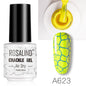 ROSALIND 12 Colors Crackle Gel Nail Polish Cracking Nail Lacquer Quick Drying Nail Art Gel For UV Semi Permanent Base Top Coat