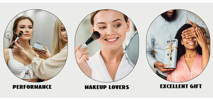Jessup Makeup Brushes Set 2/3/6/10PCS,Double Sided Foundation Contour Brush Blush Blending Eyeshadow Concealer Cruelty Free T500