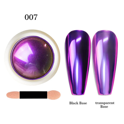 12-Color Glitter Magic Mirror Nail Powder Chameleon Aurora Pigments Multi-Chrome Shift Pigment Iridescent Rainbow Holo Nail Art*