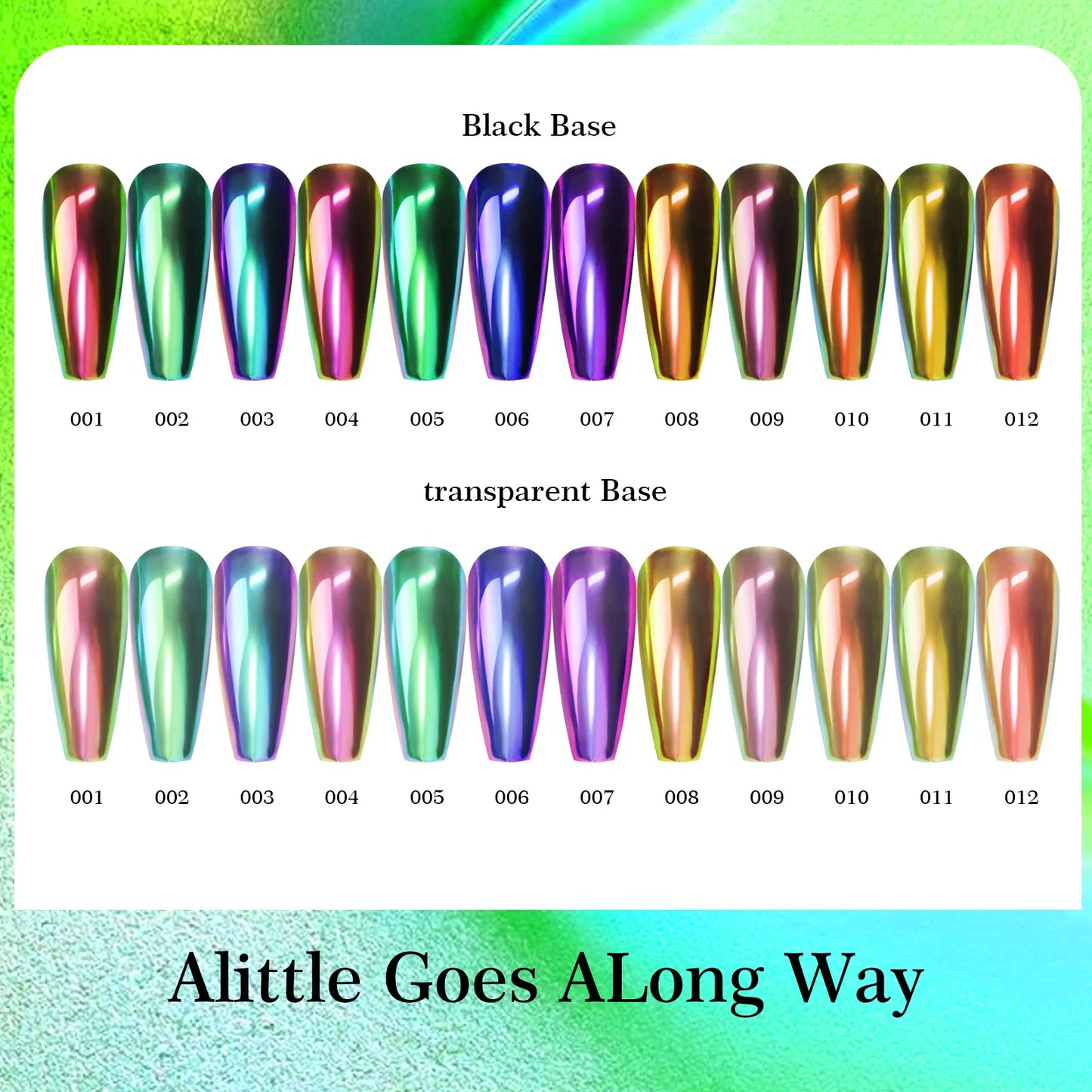 12-Color Glitter Magic Mirror Nail Powder Chameleon Aurora Pigments Multi-Chrome Shift Pigment Iridescent Rainbow Holo Nail Art*