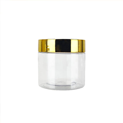 20pcs/lot 30/50/60/80mlStorage Jars With Gold Lids Round Canister Empty Plastic Cosmetic Jars Food Travel Bottle Pot