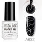 ROSALIND 12 Colors Crackle Gel Nail Polish Cracking Nail Lacquer Quick Drying Nail Art Gel For UV Semi Permanent Base Top Coat