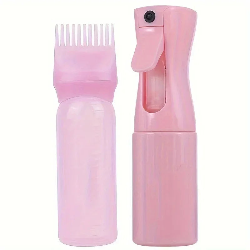 Hair Oil Applicator Set, Root Comb Applicator, Hair Oil Applicator, Fine Mist Sprayer, Hair Dye Bottle, Barber Shop Tools, 2 Pcs