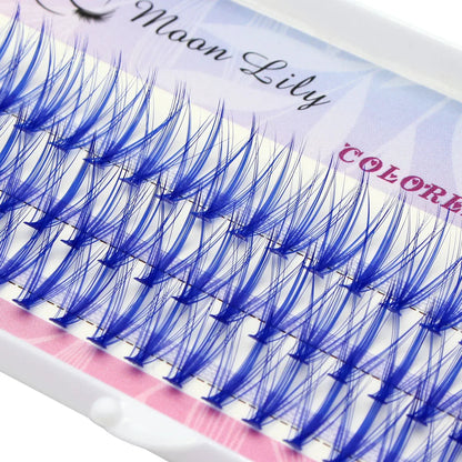 Moonlily Blue Purple Mix Color Lashes Cluster Eyelash Extension Natural Long Volume Effect Faux Bunche Individual Makeup Cilias