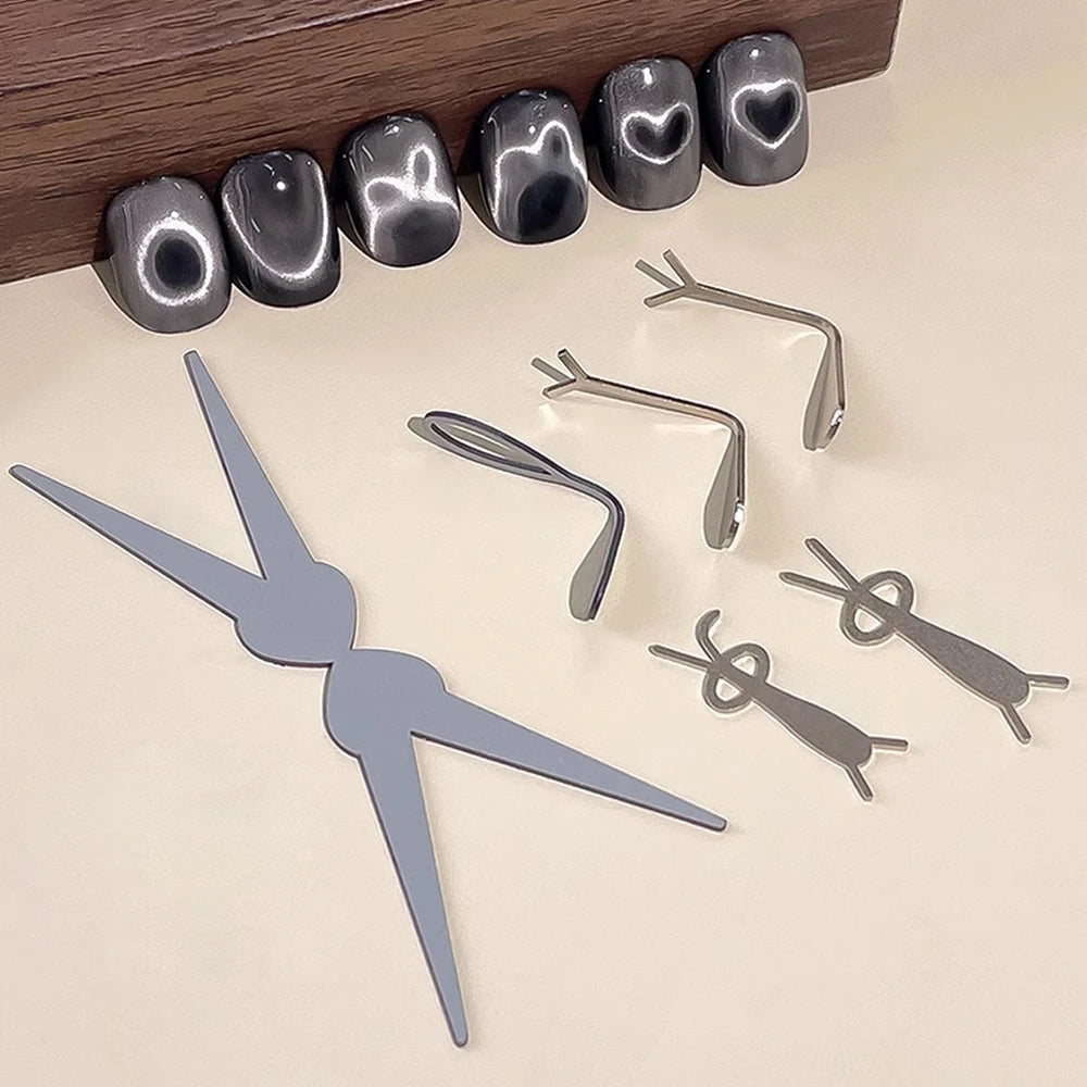 full Set Nail Art Cat Eye Magnet Auxiliary Tools For Black Hole Cat Eye&French&Love-heart&Rabbit Design Magnetic Cat Eye Gel
