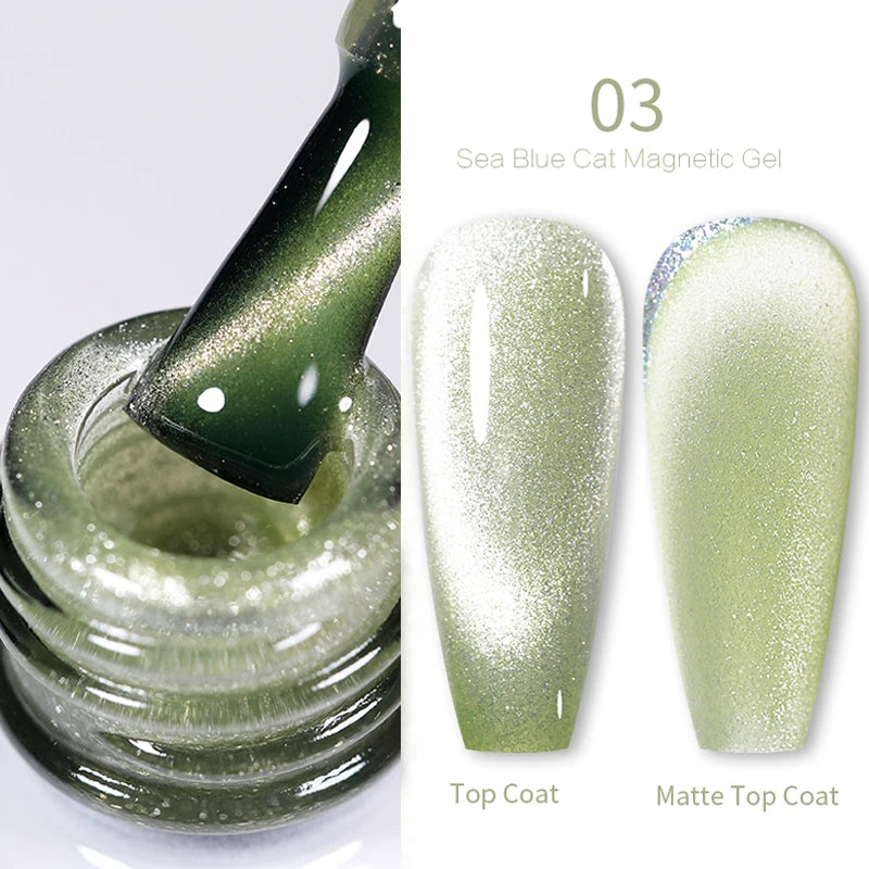 BORN PRETTY Sparkling Glass Bead Cat Magnetic Gel Nail Polish Flash White Spar Red Color Semi Permanent Soak Off UV Gel Varnish