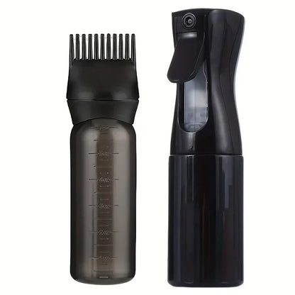 Hair Oil Applicator Set, Root Comb Applicator, Hair Oil Applicator, Fine Mist Sprayer, Hair Dye Bottle, Barber Shop Tools, 2 Pcs