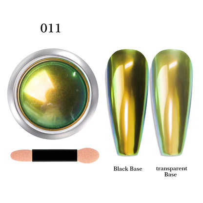 12-Color Glitter Magic Mirror Nail Powder Chameleon Aurora Pigments Multi-Chrome Shift Pigment Iridescent Rainbow Holo Nail Art*
