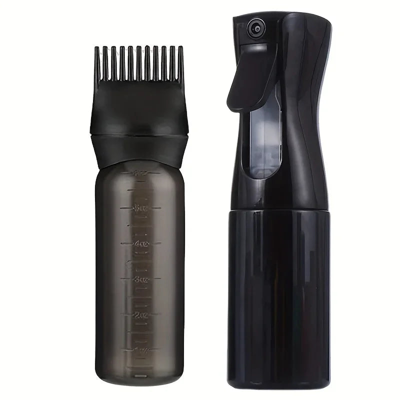 Hair Oil Applicator Set, Root Comb Applicator, Hair Oil Applicator, Fine Mist Sprayer, Hair Dye Bottle, Barber Shop Tools, 2 Pcs