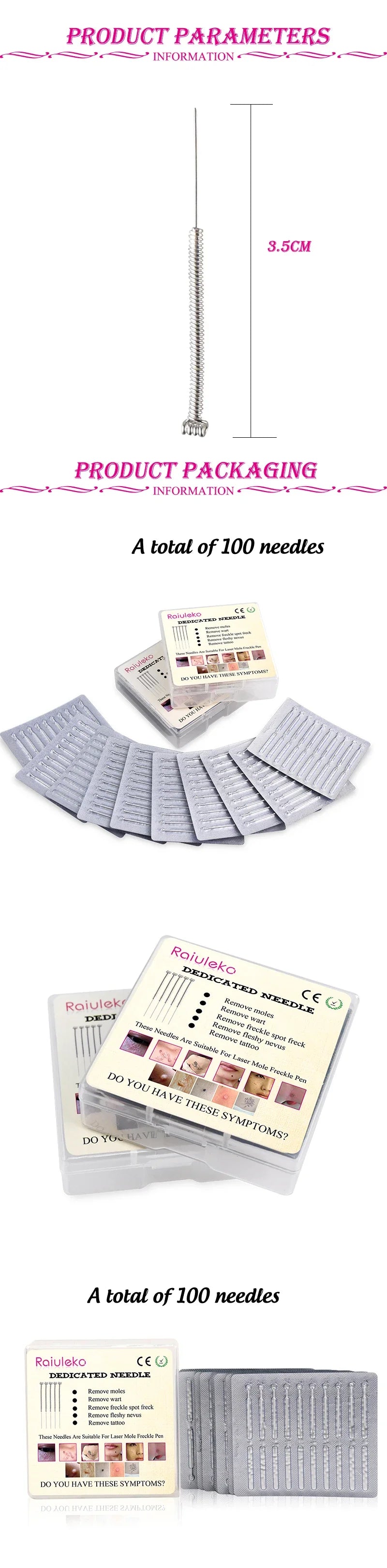 100&200Pcs Plasma Pen Needles For Spot Mole Freckle Body Tattoo Removal Point Pen Skin Beauty Care Dedicated Needle Replacement