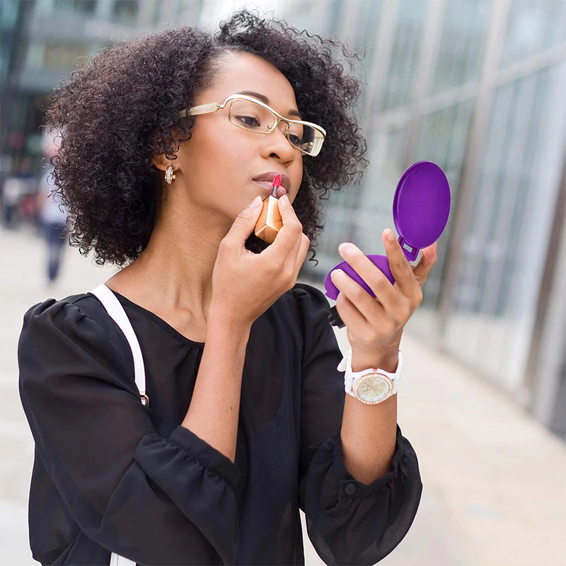 3Pcs Mini Folding Mirror Round Compact 2.4 in Small Portable Travel Makeup Mirror Compact Mirror for Purse Women Girls Travel Da