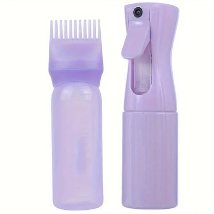 Hair Oil Applicator Set, Root Comb Applicator, Hair Oil Applicator, Fine Mist Sprayer, Hair Dye Bottle, Barber Shop Tools, 2 Pcs