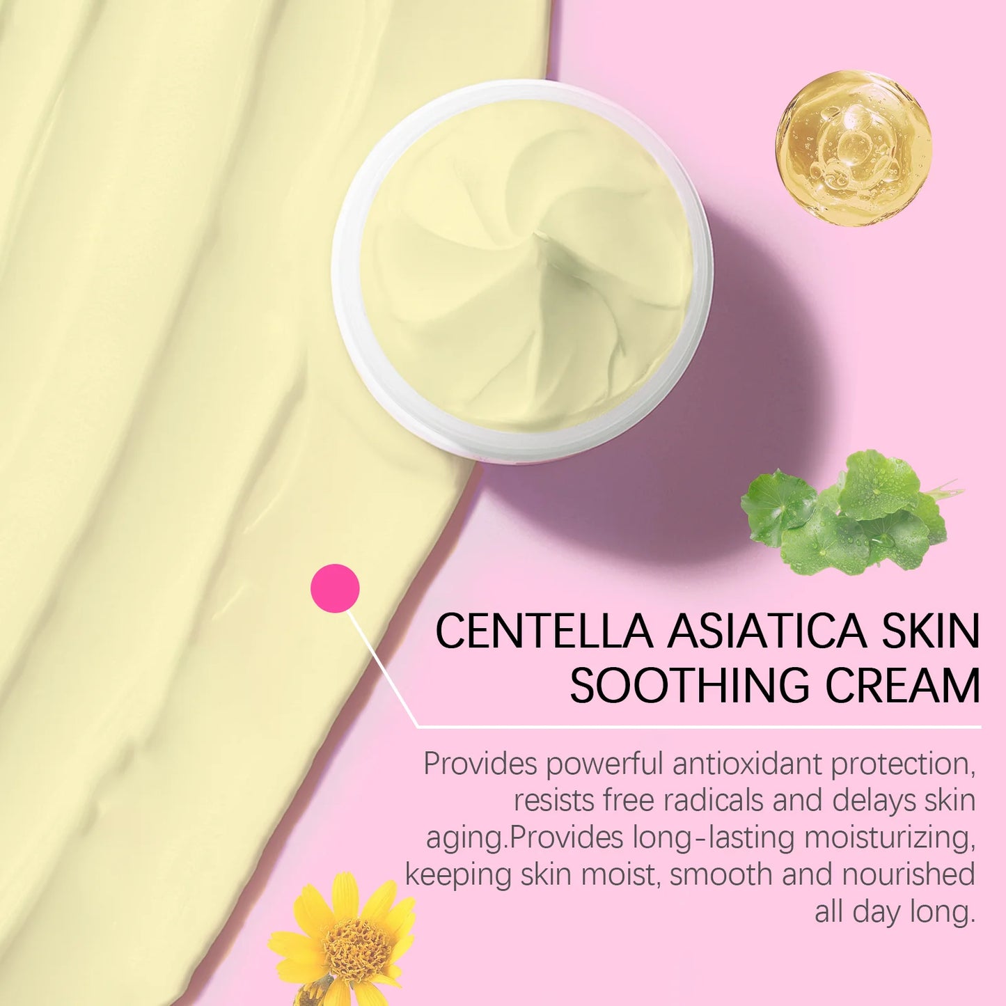 Centella Asiatica Soothing Cream Hydrating Face Moisturizer Calming Sensitive Skin Nourishing Redness Repair Acne Removal Cream