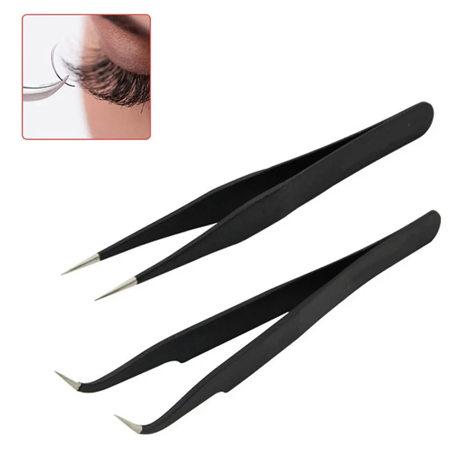 Antistatic Black Manicure Tool Acrylic Gel Nail Art Rhinestones Sequins Paillette Picking Nipper Tweezers HOT