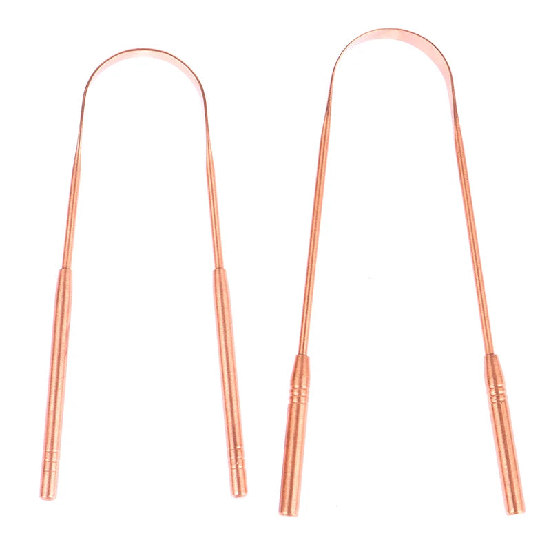 1PCS Copper Tongue Scraper Cleaner Scraper Toothbrush Dental Oral Care Hygiene Health Care Tool For Men Women