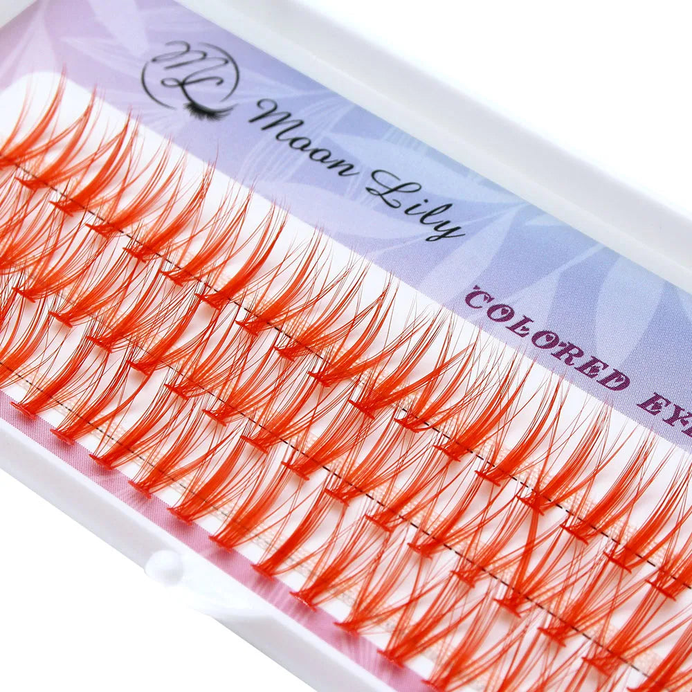Moonlily Blue Purple Mix Color Lashes Cluster Eyelash Extension Natural Long Volume Effect Faux Bunche Individual Makeup Cilias