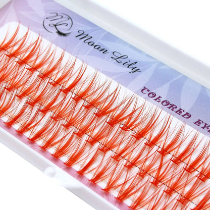 Moonlily Blue Purple Mix Color Lashes Cluster Eyelash Extension Natural Long Volume Effect Faux Bunche Individual Makeup Cilias
