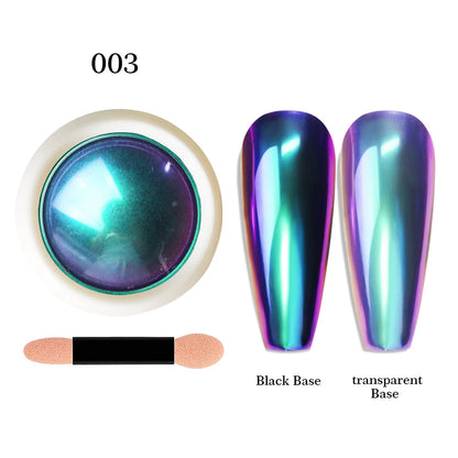 12-Color Glitter Magic Mirror Nail Powder Chameleon Aurora Pigments Multi-Chrome Shift Pigment Iridescent Rainbow Holo Nail Art*