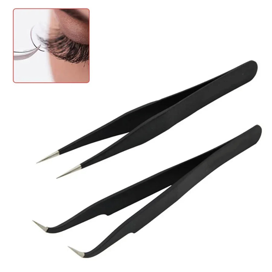 Antistatic Black Manicure Tool Acrylic Gel Nail Art Rhinestones Sequins Paillette Picking Nipper Tweezers HOT
