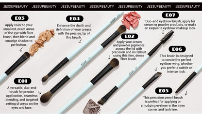 Jessup Makeup Brushes Set 2/3/6/10PCS,Double Sided Foundation Contour Brush Blush Blending Eyeshadow Concealer Cruelty Free T500