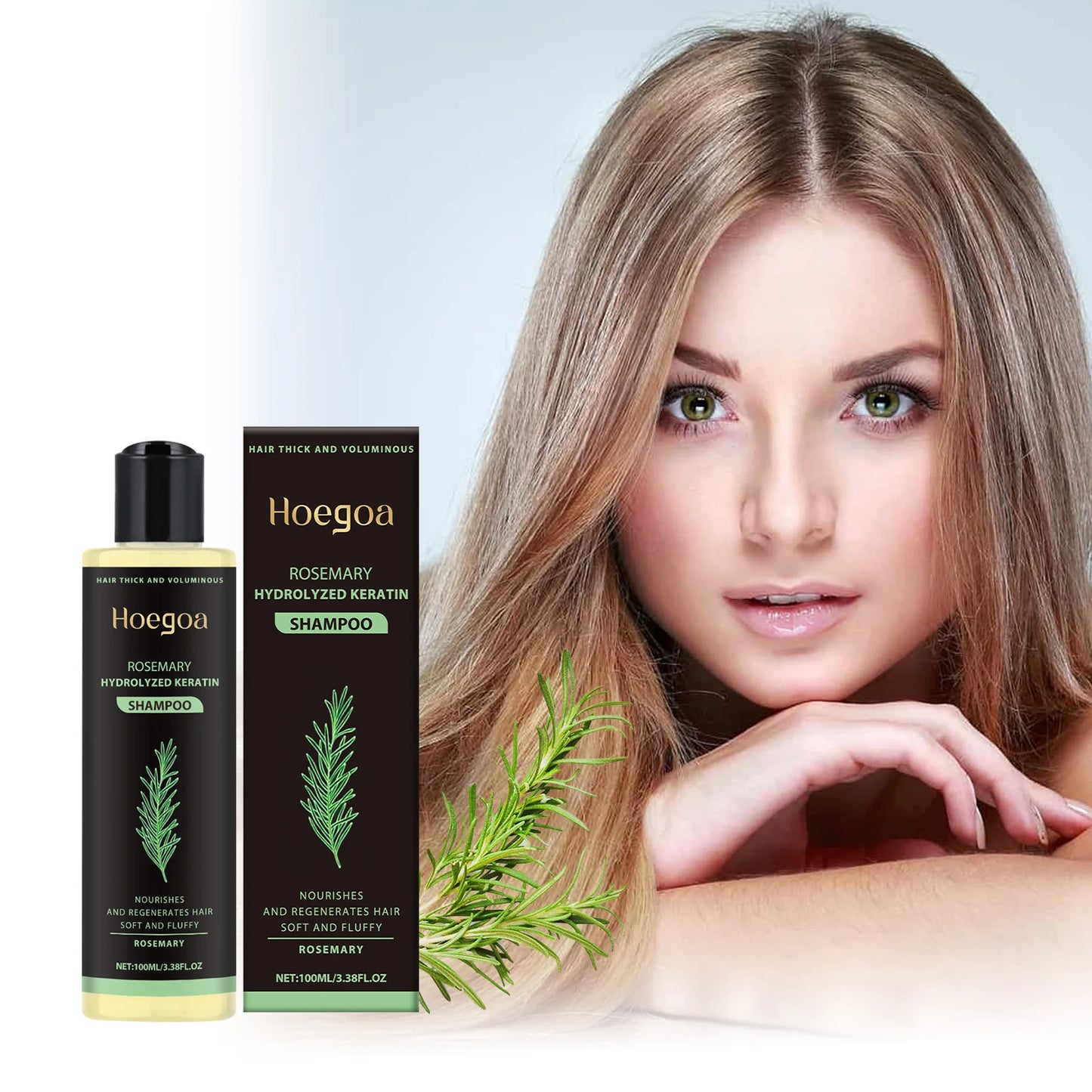 Rosemary Shampoo Natural Hair Thickening Volumizing Controls Oil Strengthens & Repairs with Herbal Botanicals For All Hair Types
