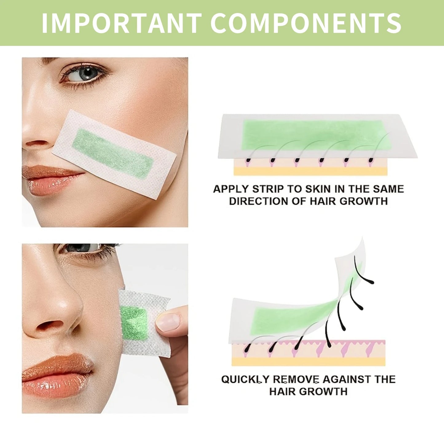 10/20/30/50 Pcs Depilatory Wax Strips For Hair Removal Wax Paper Cold Wax Strips Paper For Face Neck Arm Leg Body Beauty Tools