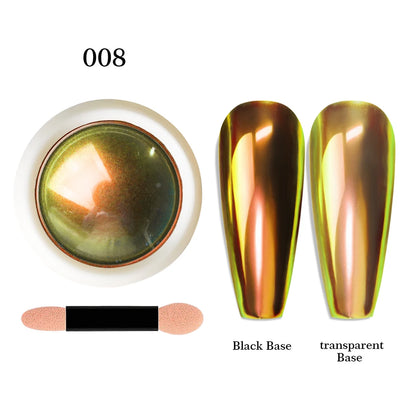 12-Color Glitter Magic Mirror Nail Powder Chameleon Aurora Pigments Multi-Chrome Shift Pigment Iridescent Rainbow Holo Nail Art*