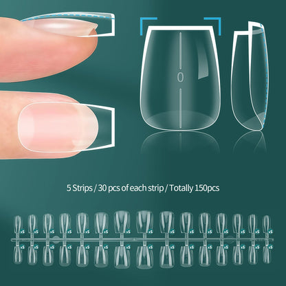 Nailpop Instant Apex Nail Tips Pro Grade Thick False Nails Salon Quality Acrylic Extensions Durable DIY Nail Supplies 140/150pcs