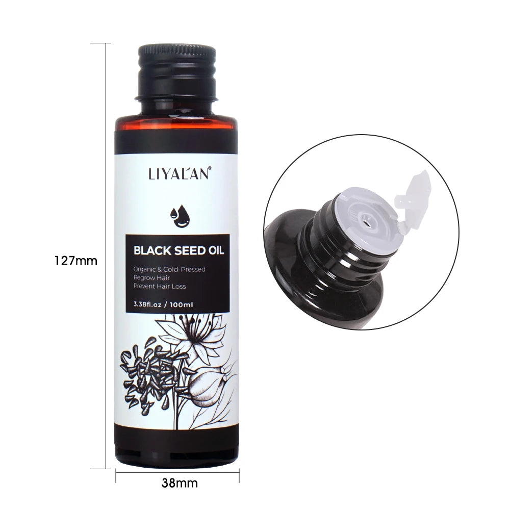 100ml Black Cumin Seed Oil For Hair Care Strengthen Conditions Scalp Cold Pressed Nourishes Nails Skin Hydration Body Massage
