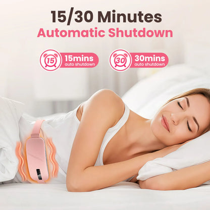Heated Massage Warming Palace Belt Electric Period Cramp Massager for Menstrual Waist Stomach Abdominal Vibrating Heating Pad