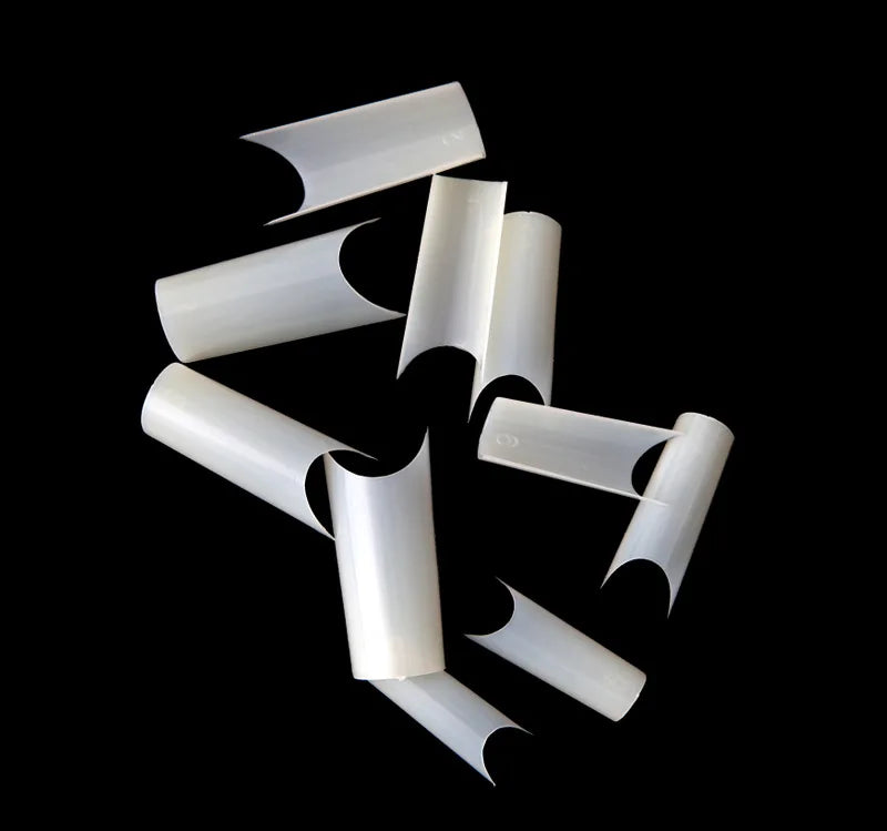 500/550pcs Water Pipe Square Shape Tips For Acrylic False Nail,XL Clear/Nature Half Cover False Nail Tips Extensions Capsules