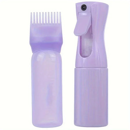 Hair Oil Applicator Set, Root Comb Applicator, Hair Oil Applicator, Fine Mist Sprayer, Hair Dye Bottle, Barber Shop Tools, 2 Pcs