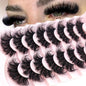 HBZGTLAD 5/8 Pairs of Natural Russian Striped Mink Lashes 3D False Lashes Volume Wavy False Lashes Eyelash Extensions Makeup