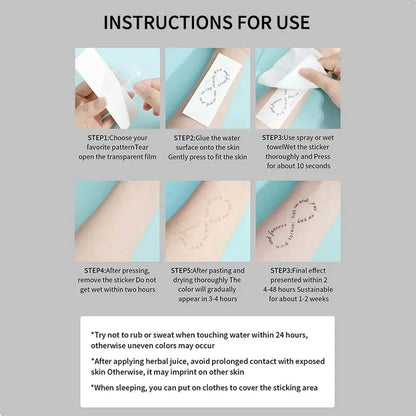 Long-lasting waterproof tattoo stickers simulated non-reflective temporary tattoo English pattern finger arm fake tattoo