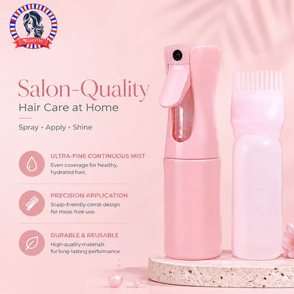 Hair Oil Applicator Set, Root Comb Applicator, Hair Oil Applicator, Fine Mist Sprayer, Hair Dye Bottle, Barber Shop Tools, 2 Pcs
