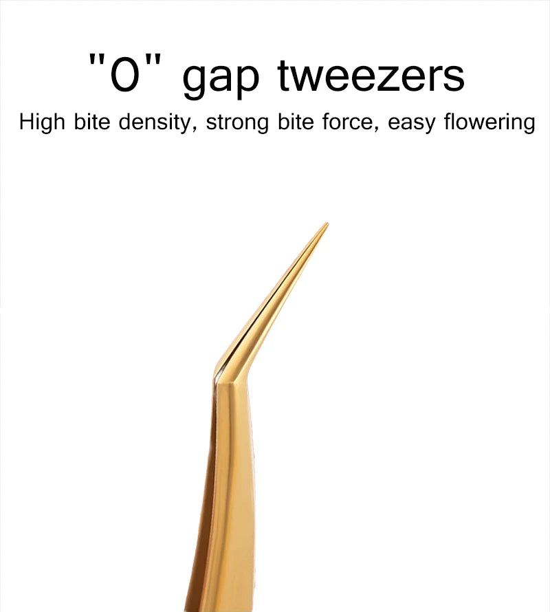 1PC Eyelash Extension Tweezers Lash Tweezer Applicator Extension Supplies Volume Professional Eyebrow Eyelash Gold Tweezers