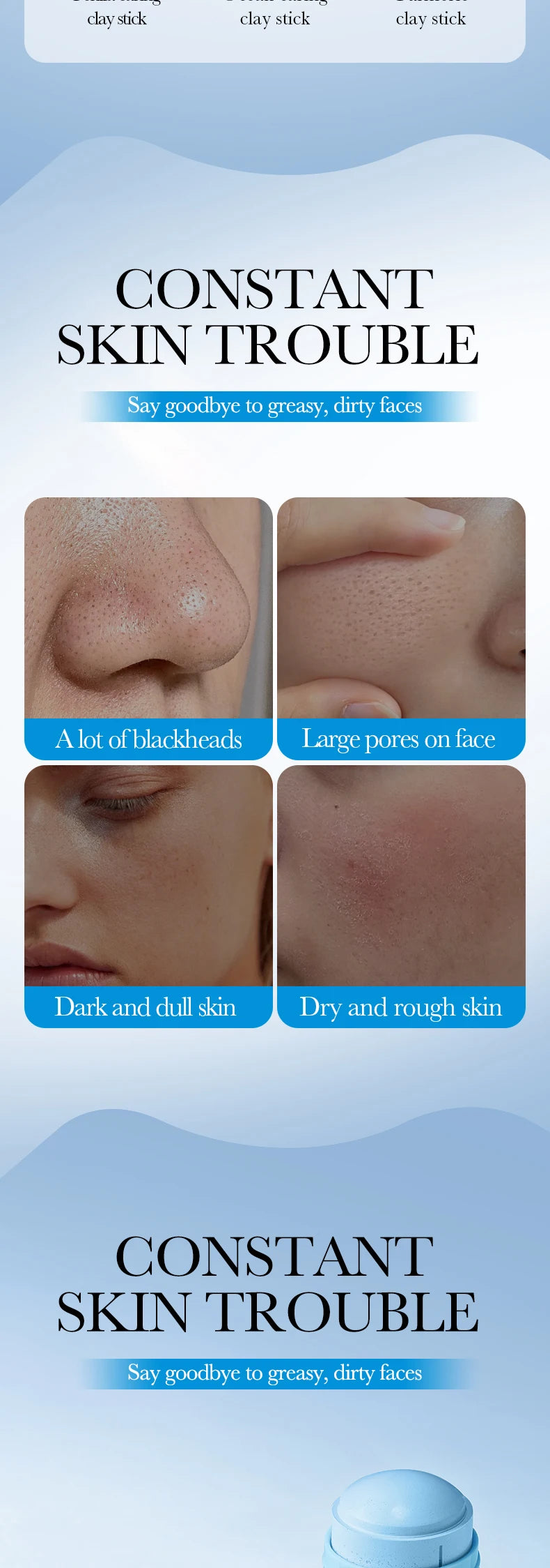 SADOER Volcanic Sea Mud Face Masks Stick Moisturizing Anti-aging Removal Blackhead Anti-aging Clay Facial Masks Skin Care