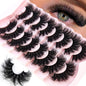 HBZGTLAD 5/8 Pairs of Natural Russian Striped Mink Lashes 3D False Lashes Volume Wavy False Lashes Eyelash Extensions Makeup