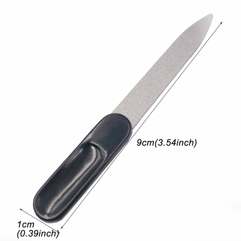 10 Pcs Stainless Dual Nail Files Metal Sanding File Pedicure Grooming For Professional Finger Toe Nail Care Manicure Tools Kits