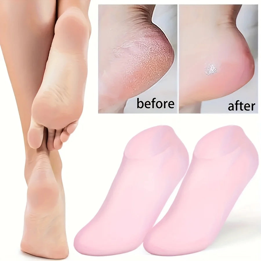Heel Protection Foot Cover Soft Silicone Foot Mask Foot Care Anti Foot Drying and Cracking Heel Moisturizing Socks Reusable