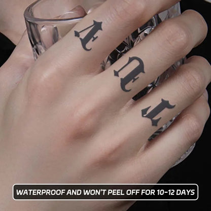 Long-lasting waterproof tattoo stickers simulated non-reflective temporary tattoo English pattern finger arm fake tattoo